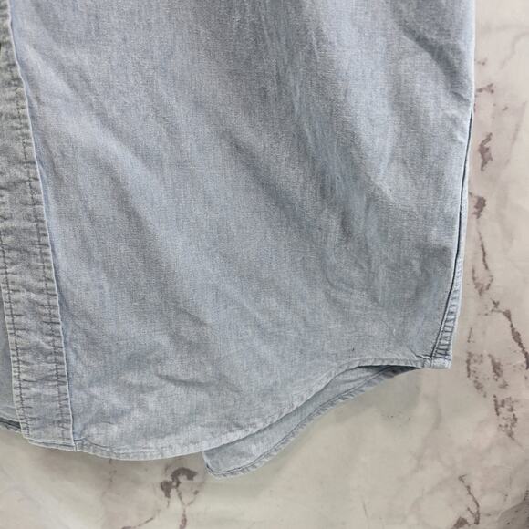 Carhartt Shirt Men Large Short Sleeve Button Up Denim Chambray Jean Collared - Picture 4 of 15